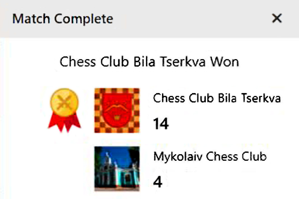 Он-лайн матч з шахів Біла Церква – Миколаїв
