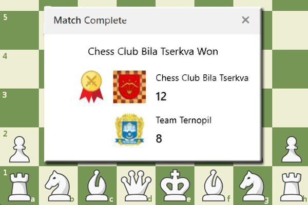 Он-лайн матч з шахів Біла Церква – Тернопіль